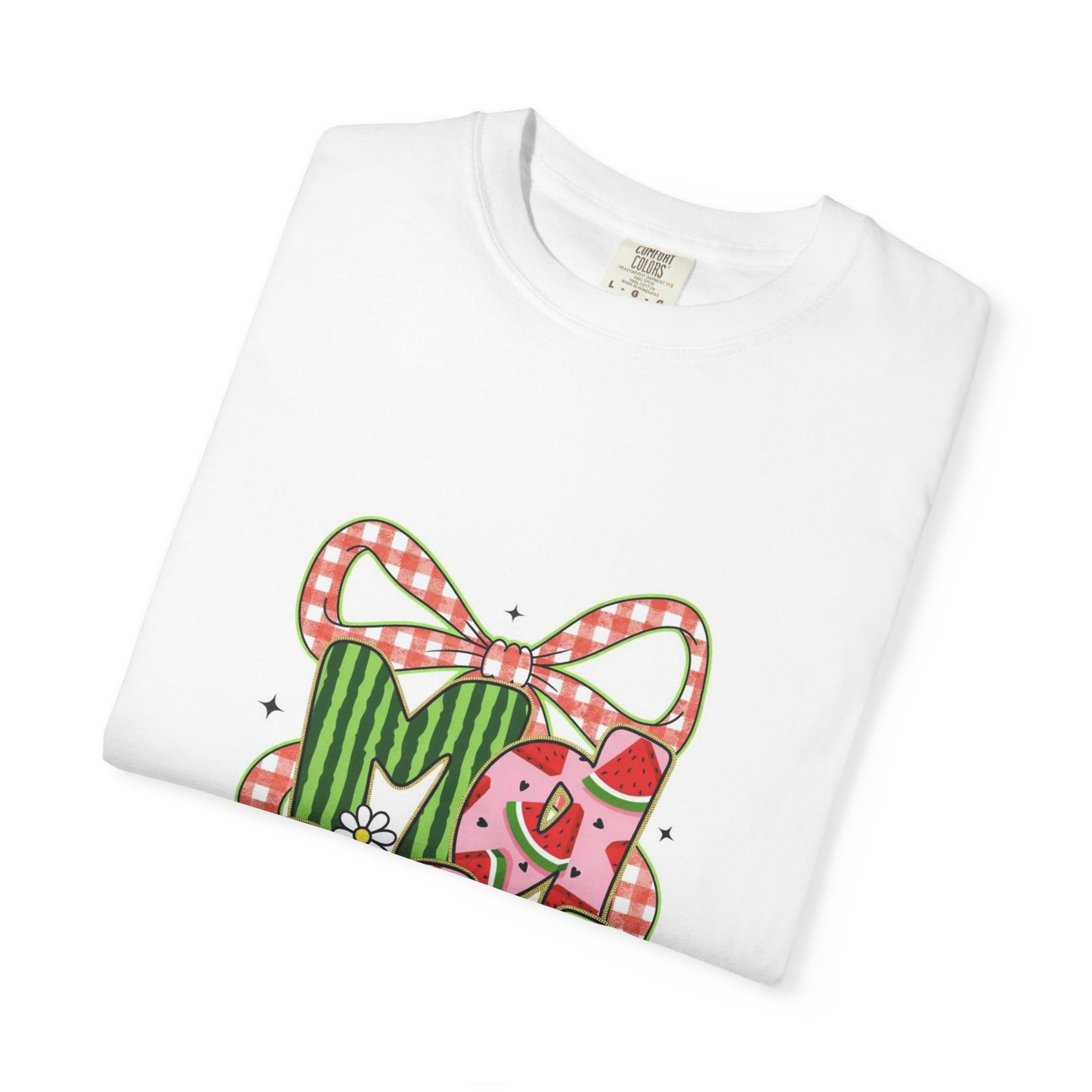 T-Shirt — 'MOM' Floral Gift Bow Design (Mother's Day, Spring Floral Tee)