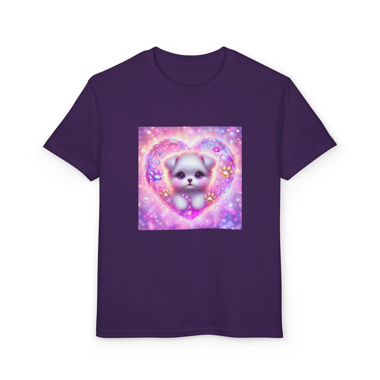 Youth T-Shirt — Cute Puppy in Sparkling Heart Graphic