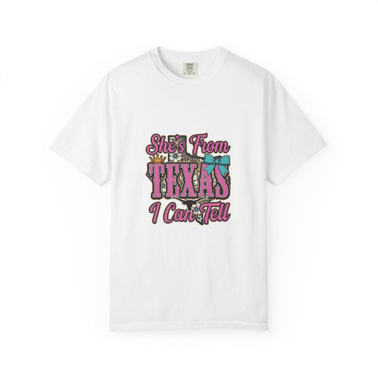 She's From Texas I Can Tell T-Shirt — Cute Retro Western State Pride Tee