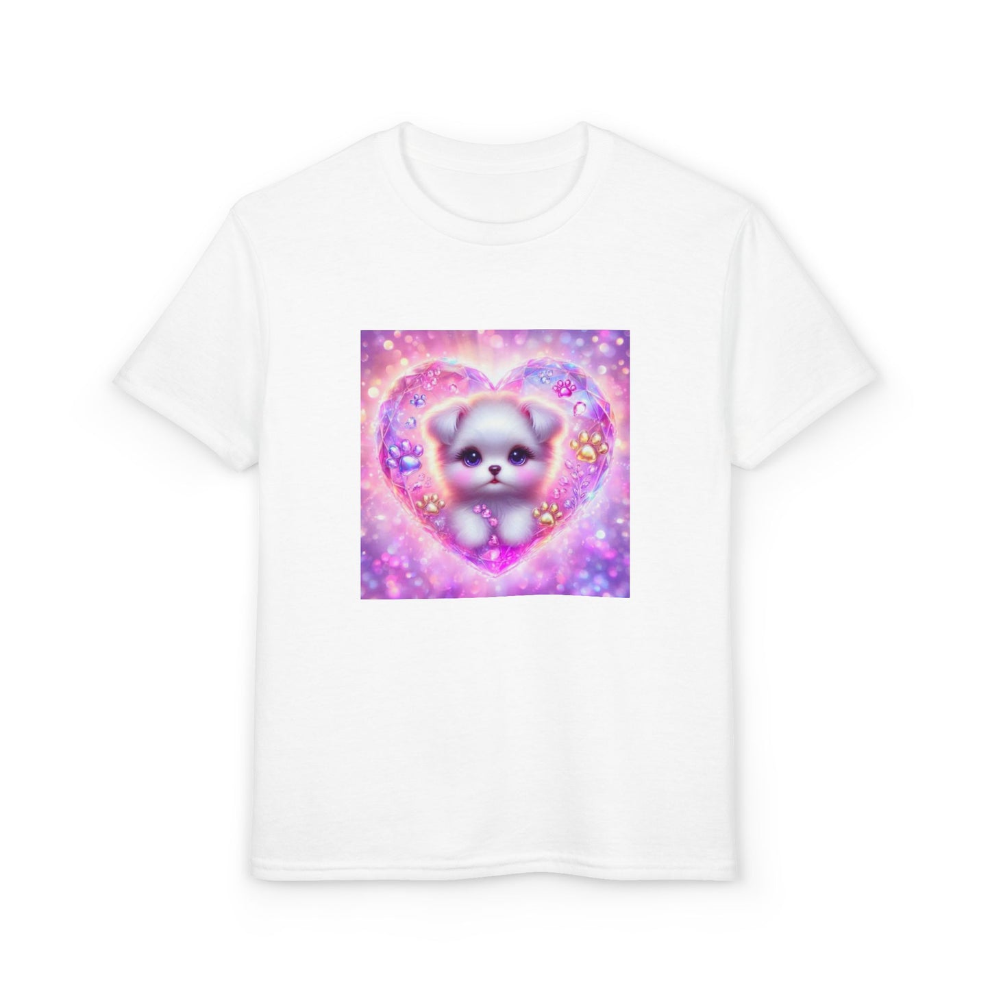 Youth T-Shirt — Cute Puppy in Sparkling Heart Graphic