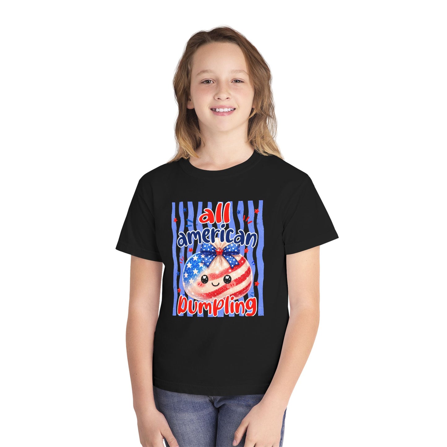 Youth Tee — "All American Dumpling" Patriotic Kids T‑Shirt (4th of July)