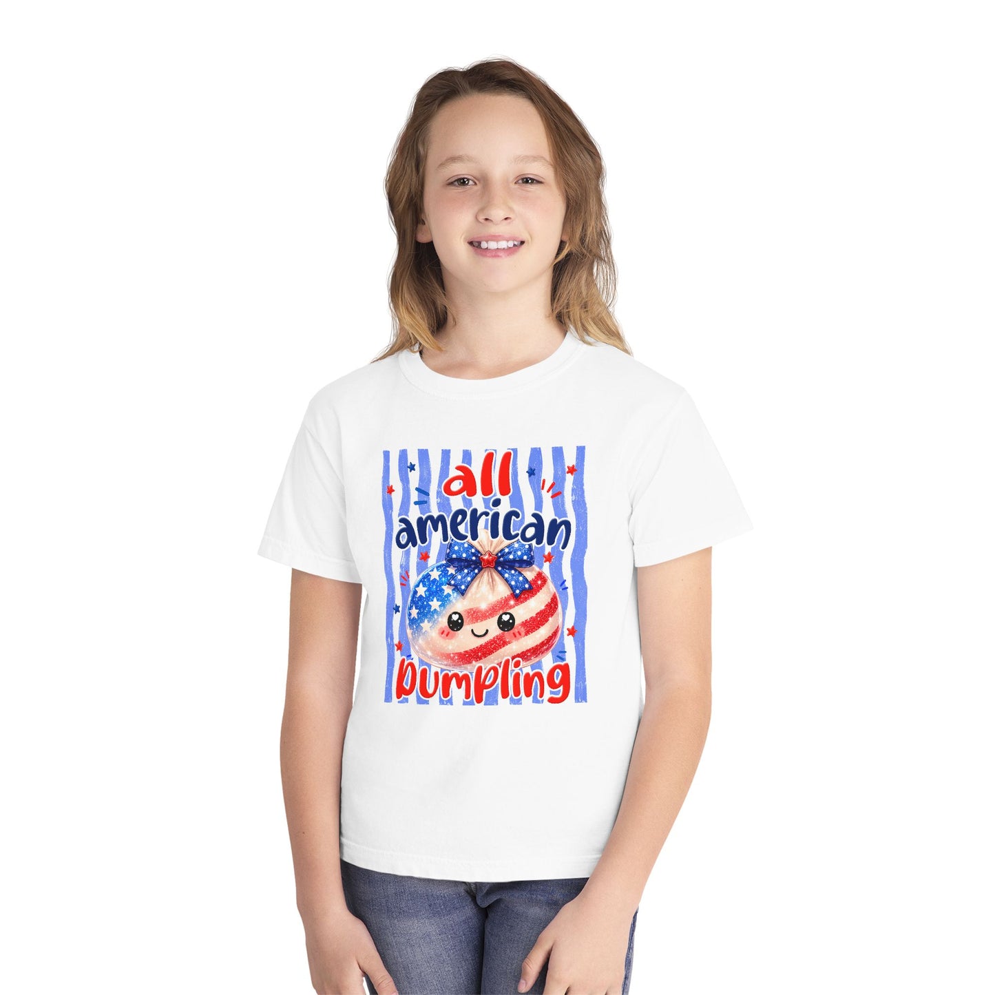 Youth Tee — "All American Dumpling" Patriotic Kids T‑Shirt (4th of July)