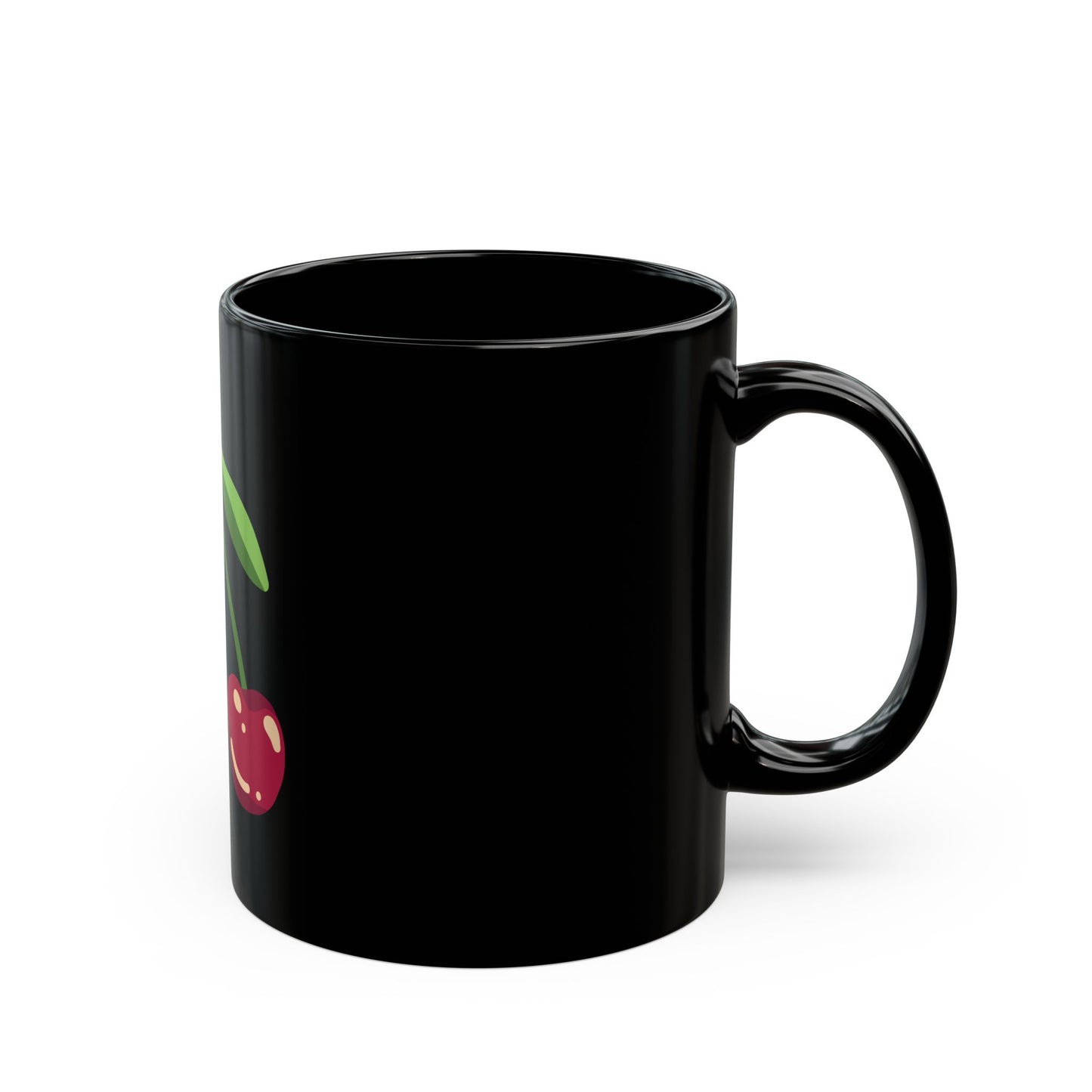 Cherry Graphic Mug – Black Ceramic Coffee Cup (11oz & 15oz)