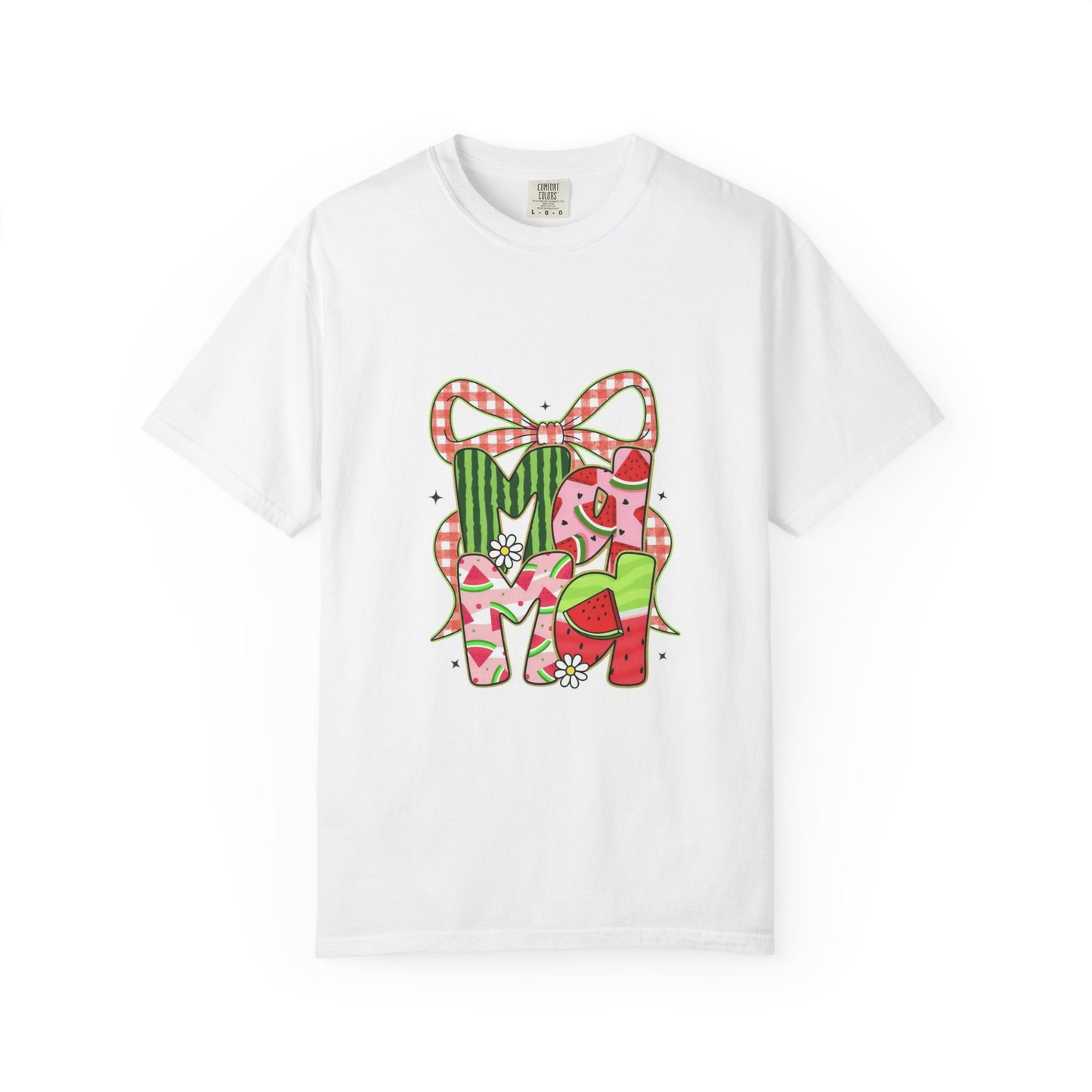 T-Shirt — 'MOM' Floral Gift Bow Design (Mother's Day, Spring Floral Tee)