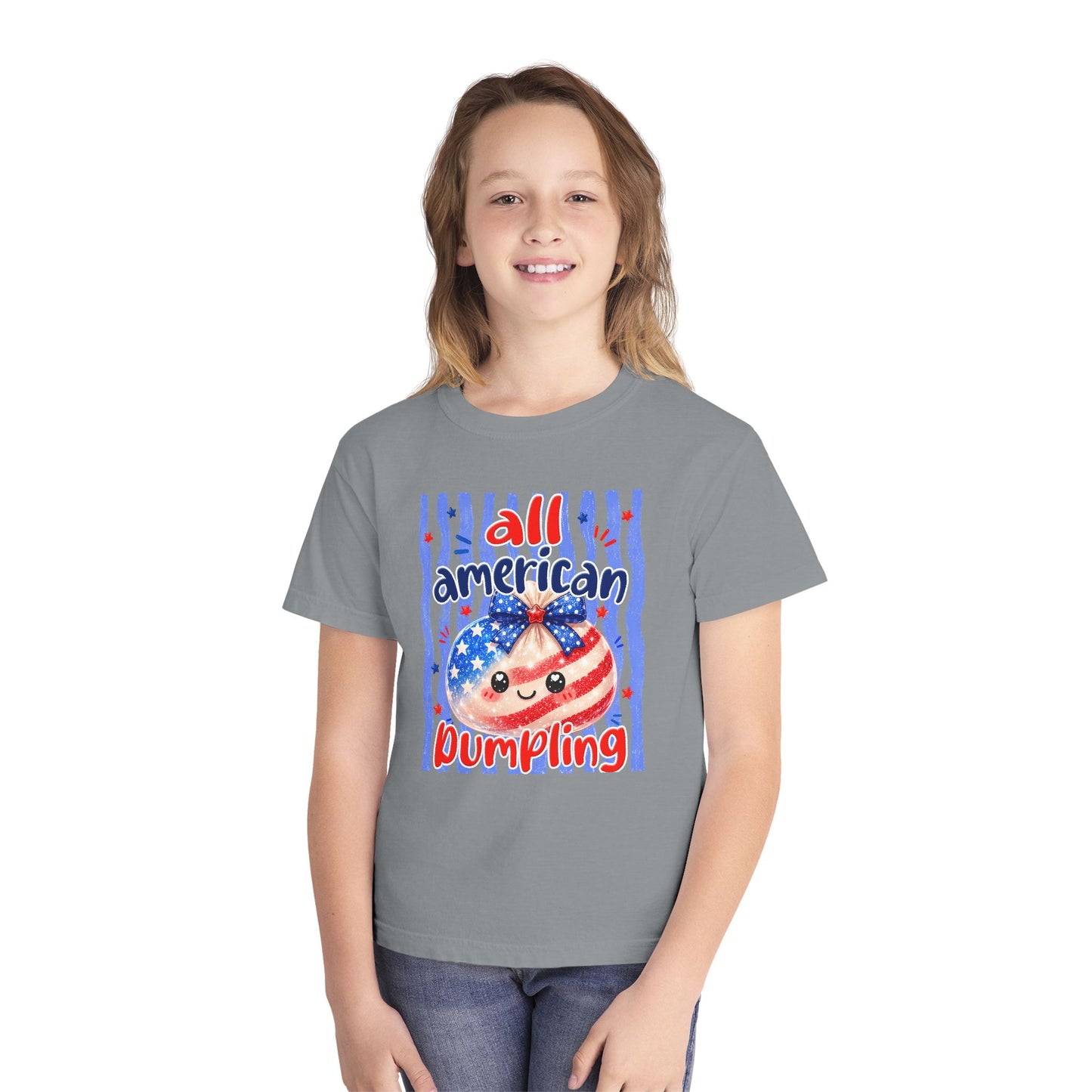 Youth Tee — "All American Dumpling" Patriotic Kids T‑Shirt (4th of July)